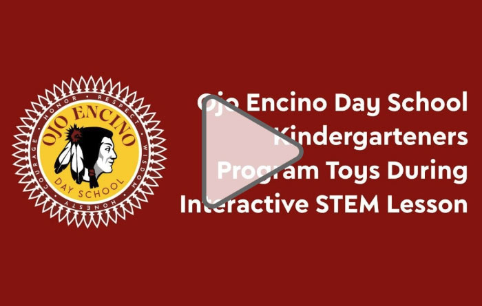 Video screenshot of Ojo Encino Day School Kindergarteners Program Toys During Interactive STEM Lesson