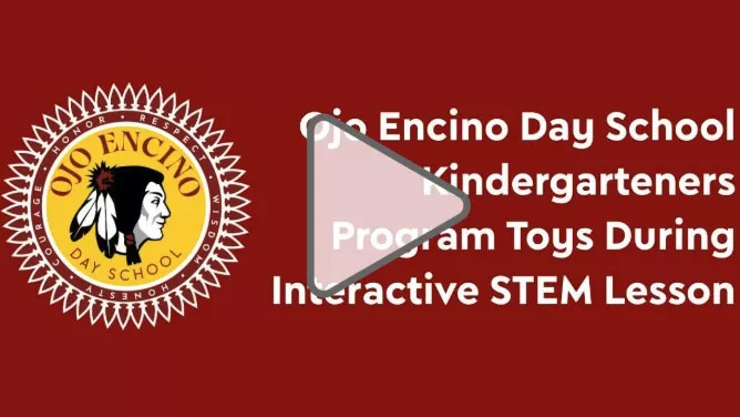 Video screenshot of Ojo Encino Day School Kindergarteners Program Toys During Interactive STEM Lesson